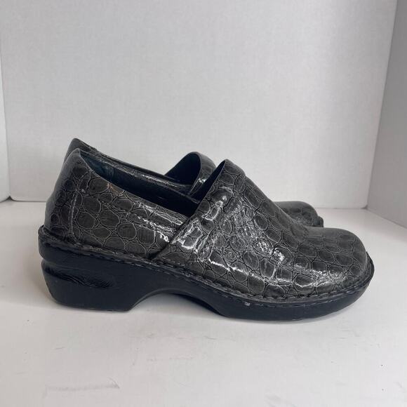 B.O.C. Charcoal Gray / Black Peggy Croc Print Comfort Clog Slip On Shoes Size 11 - Picture 7 of 10